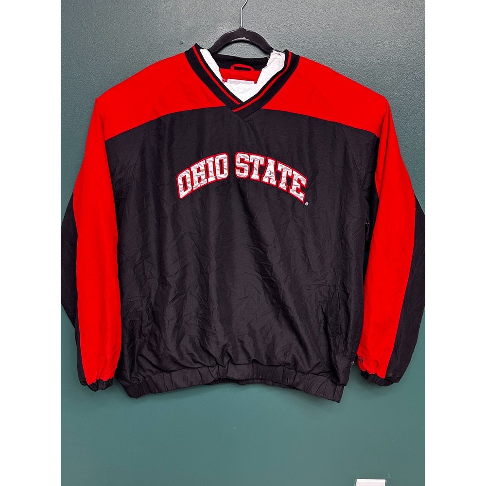 NCAA Ohio State Red LS Pullover Embroidered Size 3XL V-Neck 58 Sports